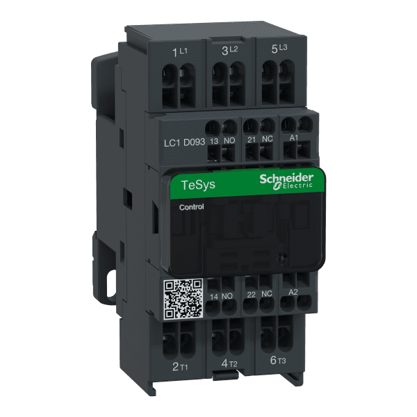 Contactor, TeSys Deca, 3P(3NO), AC-3/AC-3e, <=440V, 9A, 220V AC 50/60Hz coil, spring terminals