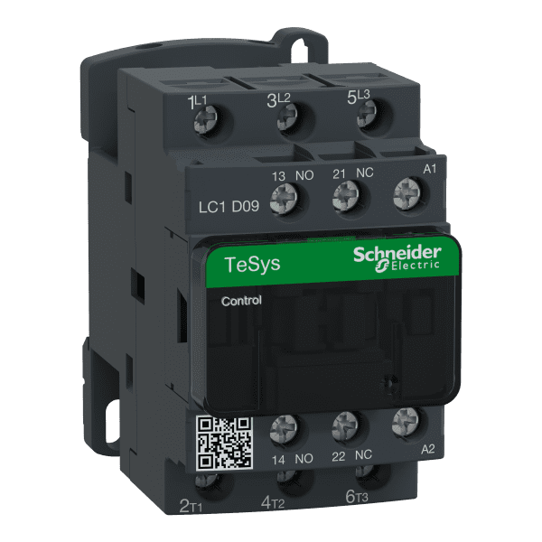 Contactor, TeSys Deca, 3P(3NO), AC-3/AC-3e, <=440V, 9A, 32V AC 50/60Hz coil, screw clamp terminals