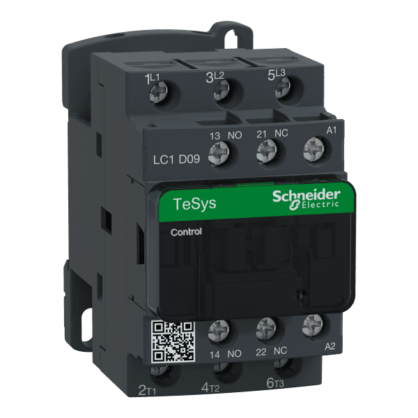 Contactor, TeSys Deca, 3P(3NO), AC-3/AC-3e, <=440V, 9A, 415V AC 50/60Hz coil, screw clamp terminals