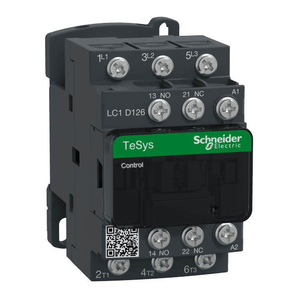 Contactor, TeSys Deca, 3P(3NO), AC-3/AC-3e, <=440V, 12A, 220V AC 50/60Hz coil, lugs-ring terminals