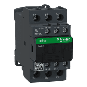 Contactor, TeSys Deca, 3P(3 NO), AC-3/AC-3e, <=440V, 25A, 24VAC 50/60Hz coil