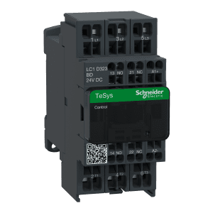 Contactor, TeSys Deca, 3P(3NO), AC-3/AC-3e, <=440V, 32A, 24V DC coil, spring terminals