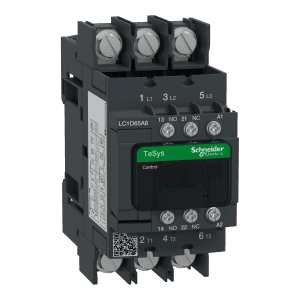 Contactor, TeSys Deca, 3P(3 NO), AC-3/AC-3e, <=400V, 65A, 220V AC 50/60Hz coil, lugs-ring terminals