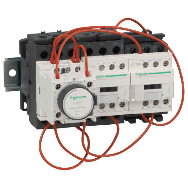 reversing Contactor, TeSys K, 3P, AC-3/AC-3e,<=440V 12A , 1NO, 220...230V AC