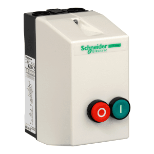 Enclosed DOL starter,TeSys LE,35A,400V AC coil,including 1 LC1D,2 pushbuttons