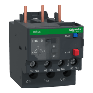 Thermal overload relay, TeSys Deca, 690VAC, 4 to 6A, 1NO+1NC, class 20, for D09 to D38, screw clamp