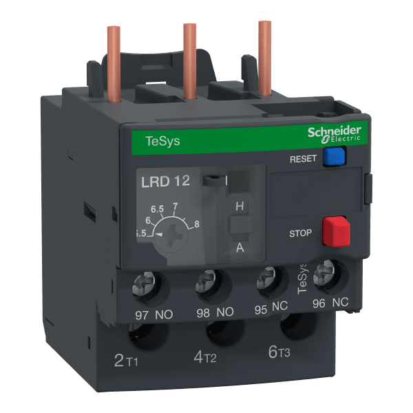 Thermal overload relay,TeSys Deca,5.5-8A,1NO+1NC,class 10A,screw clamp